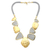 Gold-plated brass pendant necklace, 'Golden Eye' - Handmade Gold-Plated Brass Pendant Necklace from Bali