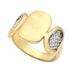 Gold-plated brass band ring, 'Golden Eye' - Handmade Gold-Plated Brass and Mesh Band Ring