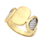 Gold-plated brass band ring, 'Golden Eye' - Handmade Gold-Plated Brass and Mesh Band Ring (image 2d) thumbail