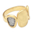 Gold-plated brass band ring, 'Golden Eye' - Handmade Gold-Plated Brass and Mesh Band Ring (image 2e) thumbail