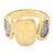 Gold-plated brass band ring, 'Golden Eye' - Handmade Gold-Plated Brass and Mesh Band Ring