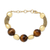 Armband aus Tigerauge-Perlen mit Goldakzent - Handgefertigtes Tigerauge-Perlenarmband mit Goldakzent