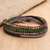 Wickelarmband mit mehreren Edelsteinen - Handgefertigtes Wickelarmband aus Achat und Onyxperlen