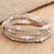 Howlite and rose quartz wrap bracelet, 'Baby Cheeks' - Handmade Howlite and Rose Quartz Beaded Wrap Bracelet (image 2b) thumbail