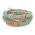 Multi-gemstone wrap bracelet, 'Sea Ice' - Hand Made Amazonite and Hematite Beaded Wrap Bracelet thumbail