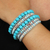 Jasper wrap bracelet, 'Sky Wave' - Jasper and Reconstituted Turquoise Beaded Wrap Bracelet (image 2c) thumbail