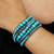 Beaded wrap bracelet, 'Sky Crystal' - Crystal and Reconstituted Turquoise Beaded Wrap Bracelet (image 2b) thumbail