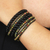 Onyx and jasper wrap bracelet, 'Snake Eyes' - Hand Made Onyx and Jasper Beaded Wrap Bracelet