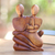 Wood statuette, 'Family Love' - Unique Wood Sculpture from Indonesia (image 2) thumbail