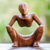 Wood sculpture, 'Abstract Sitting' - Thought and Meditation Wood Sculpture thumbail