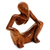 Wood sculpture, 'Abstract Sitting' - Thought and Meditation Wood Sculpture (image 2b) thumbail