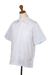 Camisa de algodón bordada para hombre. - Camisa de algodón bordada de hombre de color blanco