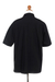 Men's embroidered cotton shirt, 'Black Borders' - Men's Black Embroidered Cotton Shirt (image 2c) thumbail