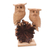Wood sculpture, 'Romantic Owls' - Hand Carved Jempinis and Benalu Wood Owl Sculpture thumbail