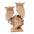 Holzskulptur - Handgeschnitzte Eulenskulptur aus Jempinis und Benalu-Holz