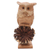 Wood sculpture, 'Looking Forward' - Hand Made Jempinis and Benalu Wood Owl Sculpture thumbail