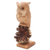Wood sculpture, 'Looking Forward' - Hand Made Jempinis and Benalu Wood Owl Sculpture