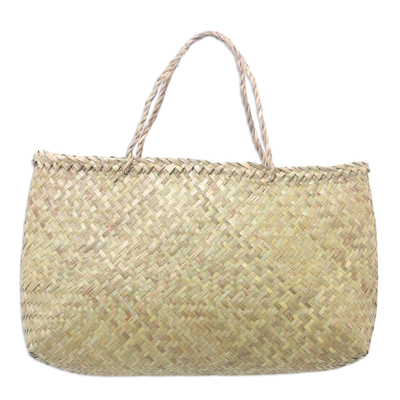 Handcrafted Natural Fiber Tote Bag from Bali