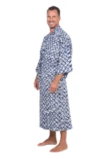 Batik rayon robe, 'Late Morning' - Handmade Batik Rayon Robe
