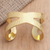 Gold-plated cuff bracelet, 'Dragon Wings in Gold' - Hand Crafted Gold-Plated Sterling Silver Cuff Bracelet (image 2) thumbail