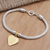 Gold-accented sterling silver charm bracelet, 'Always in Gold' - Gold-Plated Sterling Silver Heart Charm Bracelet (image 2) thumbail