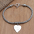 Sterling silver charm bracelet, 'Love for Mom in Silver' - Hand Crafted Sterling Silver Heart Charm Bracelet (image 2) thumbail