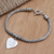 Sterling silver charm bracelet, 'Love for Mom in Silver' - Hand Crafted Sterling Silver Heart Charm Bracelet (image 2b) thumbail