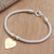 Gold-accented sterling silver charm bracelet, 'Love for Mom in Gold' - Gold-Plated Sterling Silver Heart Charm Bracelet from Bali (image 2) thumbail