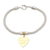 Gold-accented sterling silver charm bracelet, 'Love for Mom in Gold' - Gold-Plated Sterling Silver Heart Charm Bracelet from Bali thumbail