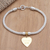 Gold-accented sterling silver charm bracelet, 'Love for Mom in Gold' - Gold-Plated Sterling Silver Heart Charm Bracelet from Bali (image 2b) thumbail