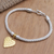Gold-accented sterling silver charm bracelet, 'Golden Romance' - Hand Made Gold-Plated Heart Charm Bracelet from Bali (image 2) thumbail