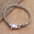 Sterling silver chain bracelet, 'Hungry Horse' - Handmade Sterling Silver Horse Head Chain Bracelet (image 2) thumbail