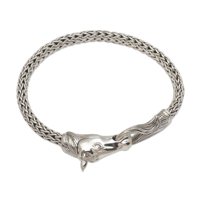 Handmade Sterling Silver Horse Head Chain Bracelet