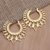 Vergoldete Reif-Ohrringe, 'Impeccable Queen' - Handgefertigte balinesische vergoldete Messing-Reifen-Ohrringe