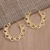 Vergoldete Reif-Ohrringe, 'Herz-Dreieck' - Handgefertigte vergoldete filigrane Reif-Ohrringe aus Bali