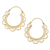 Gold-plated hoop earrings, 'Golden Flowers' - Artisan Crafted Gold-Plated Brass Hoop Earrings from Bali