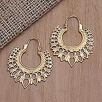 Gold-plated hoop earrings, Sunwave
