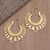 Vergoldete Reif-Ohrringe, 'Sunwave' - Handgefertigte balinesische Hoop-Ohrringe aus vergoldetem Messing