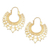 Gold-plated hoop earrings, 'Sunwave' - Hand Crafted Balinese Gold-Plated Brass Hoop Earrings