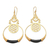 Gold-plated dangle earrings, 'Golden Midnight' - Balinese 18k Gold-Plated Brass Dangle Earrings