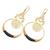 Gold-plated dangle earrings, 'Golden Midnight' - Balinese 18k Gold-Plated Brass Dangle Earrings