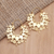 Vergoldete Reif-Ohrringe, 'Golden Tiara' - Handgefertigte balinesische vergoldete Messing-Reifen-Ohrringe