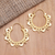 Vergoldete Reif-Ohrringe, 'Smiling Heart' - Handgefertigte vergoldete Messing-Reifen-Ohrringe aus Bali