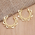Vergoldete Reif-Ohrringe, 'Smiling Heart' - Handgefertigte vergoldete Messing-Reifen-Ohrringe aus Bali