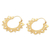 Gold-plated hoop earrings, 'Smiling Heart' - Hand Crafted Gold-Plated Brass Hoop Earrings from Bali
