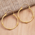 Vergoldete Reif-Ohrringe, 'Waterway' - Handgefertigte vergoldete Reifenohrringe aus Bali