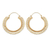 Vergoldete Reif-Ohrringe, 'Goldene Unendlichkeit' - Balinesische vergoldete Messing-Reifenohrringe mit Herzmotiv