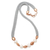 Rose gold-accented cultured pearl pendant necklace, 'Sea Gem' - Rose Gold-Accented Cultured Pearl Beaded Necklace