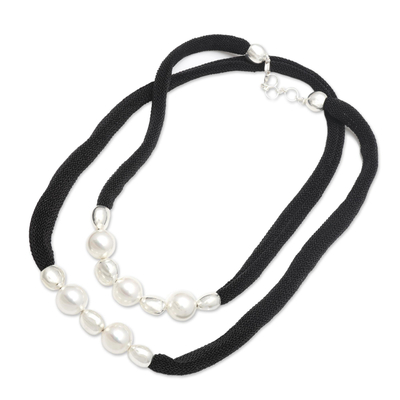 Halskette mit Anhänger aus Zuchtperlen - Halskette mit kultivierten Akoya-Perlen und Sterlingsilber