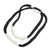 Cultured pearl pendant necklace, 'Black Sea' - Cultured Akoya Pearl and Sterling Silver Plated Necklace (image 2c) thumbail